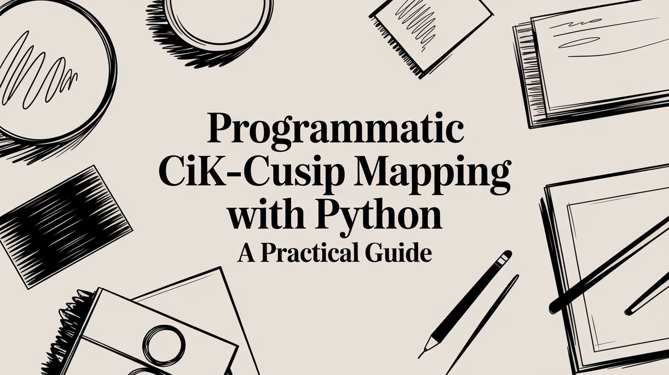 CIK-CUSIP mapping diagram showing programmatic data pipeline from SEC filings.