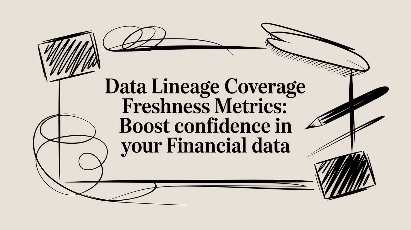 Data lineage coverage and freshness metrics visualization.