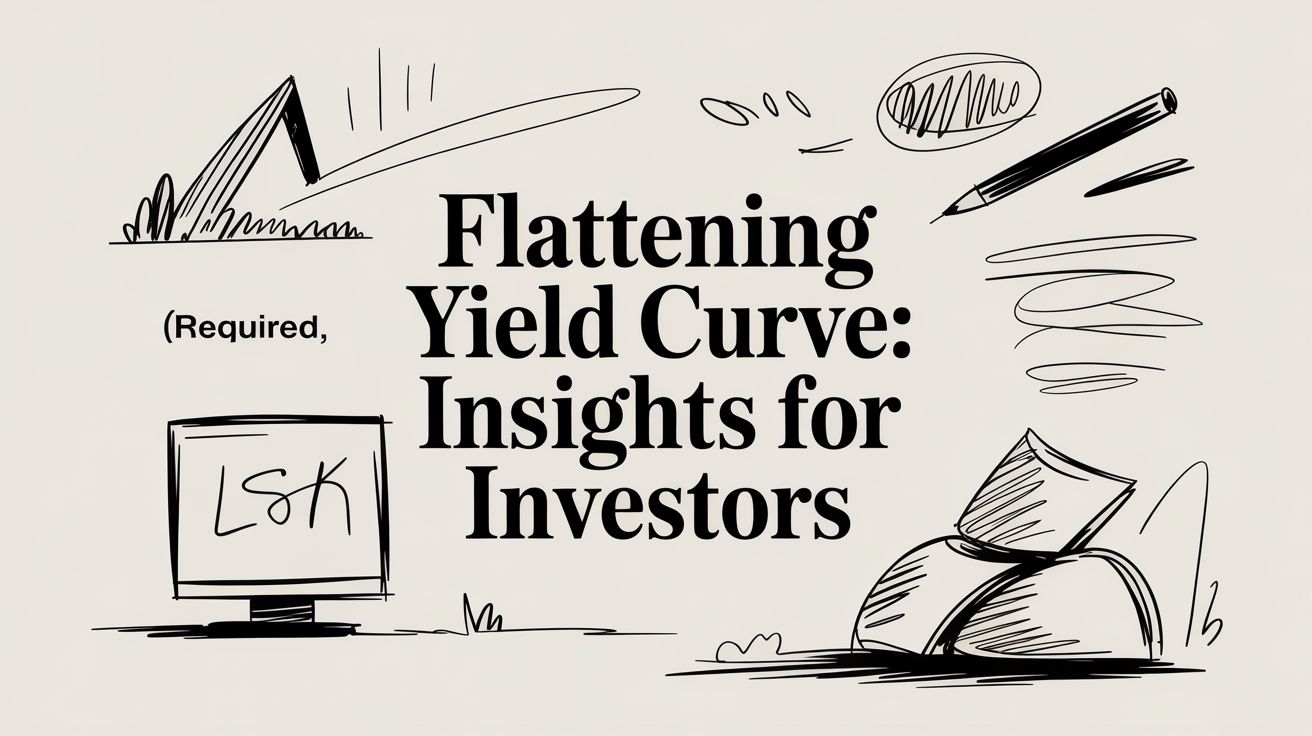 A graph showing a flattening yield curve, indicating narrowing spreads between short-term and long-term bond yields.
