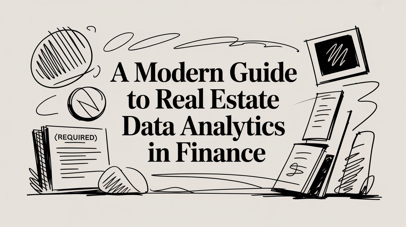 Real estate data analytics diagram showing data integration from multiple sources.