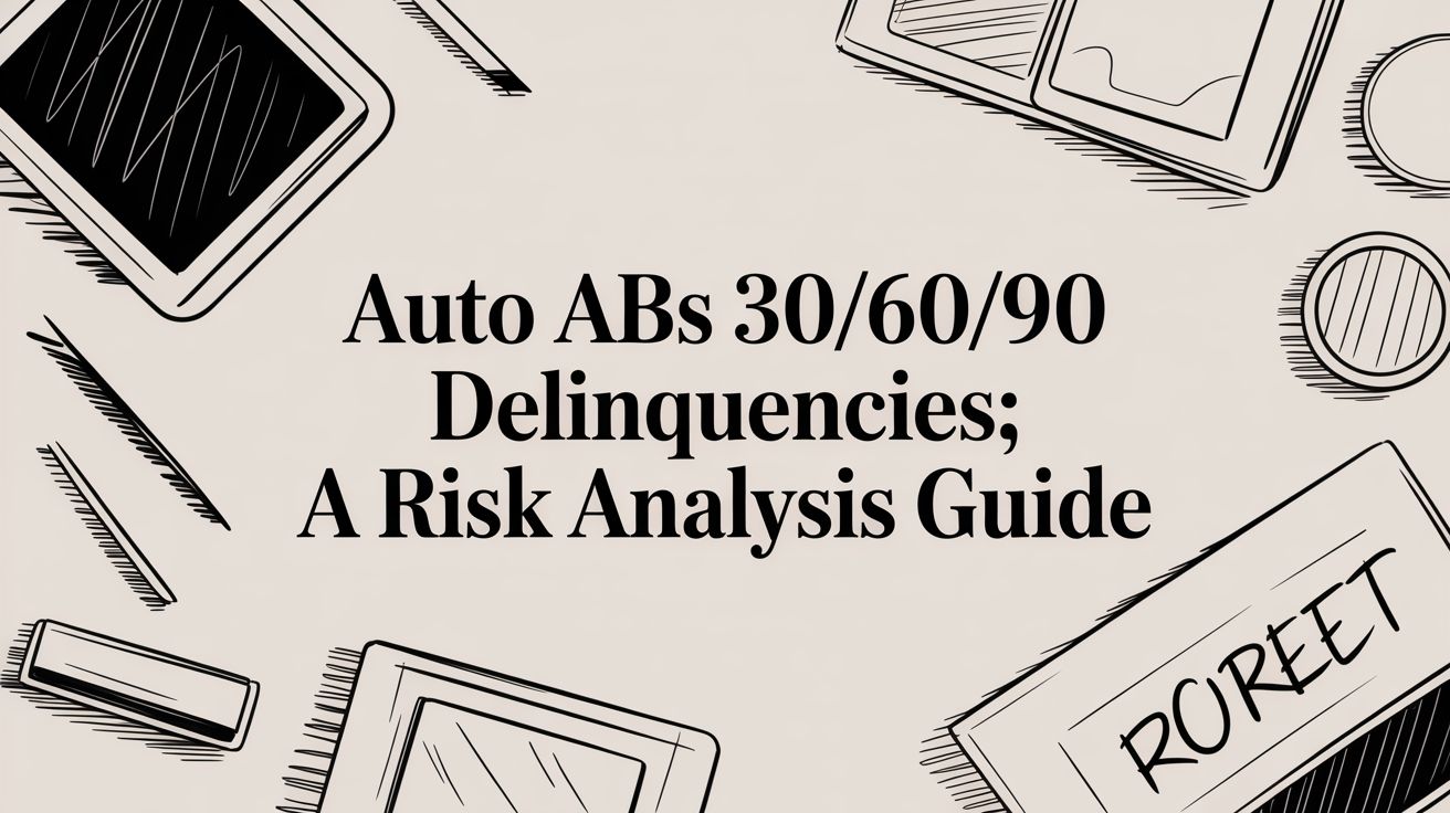 Hand-drawn graph illustrates increasing delinquency rates over time, marking 30, 60, and 90-day periods.