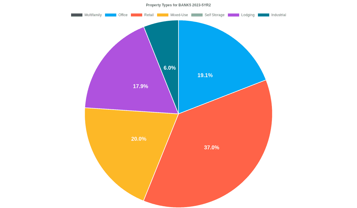 19.1% of the BANK5 2023-5YR2 loans are backed by office collateral.